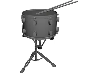 Snare Drum with Stand 3D Model