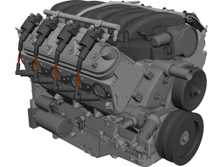 GM LS3 Engine CAD 3D Model