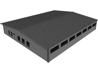 Industrial Warehouse 3D Model 3D Preview