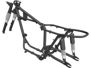 Triumph T120 Motorcycle Frame (1968) 3D Model