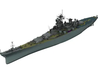 USS New Jersey 3D Model
