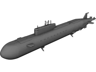 K-141 Submarine CAD 3D Model