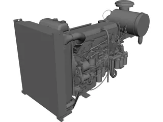 Volvo Penta TAD1362VE Engine CAD 3D Model