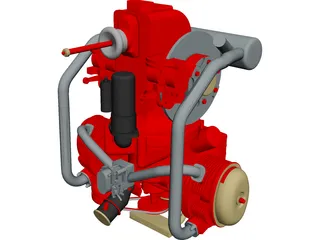 2CV Engine 3D Model 3D Preview