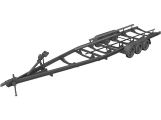 Car Boat Trailer 3D Model