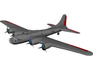 Boeing B-17 Flying Fortress 3D Model 3D Preview