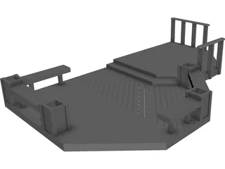 Custom Wood Deck 3D Model