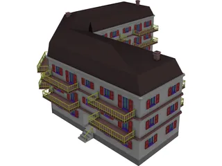 Apartment Building 3D Model