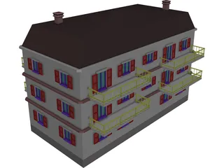 Apartment Building 3D Model