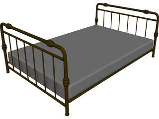 Bronze Bed 3D Model