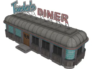 Roadside Diner 3D Model 3D Preview