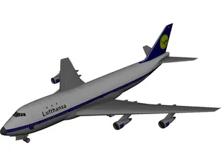 Boeing 747-400 Lufthansa 3D Model