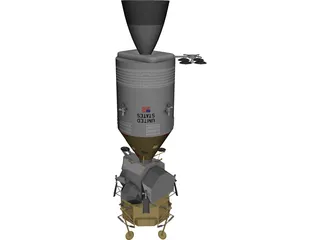 Apollo Pack Service + LEM 3D Model