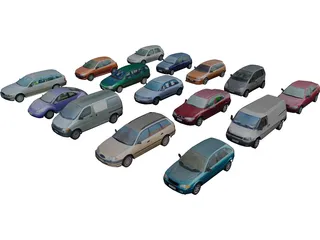 Collection of Cars 3D Model 3D Preview
