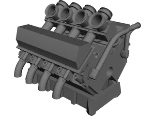 Ford 6L V8 Motor CAD 3D Model