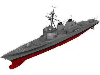 Arleigh Burke-Class Destroyer 3D Model 3D Preview