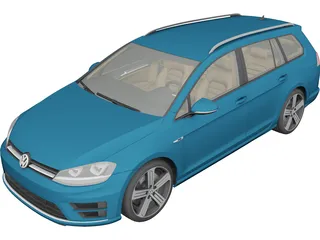 Volkswagen Golf R Variant (2015) 3D Model