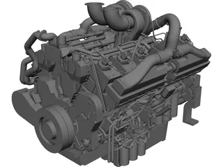 Cummins QSK38-G Diesel Engine CAD 3D Model
