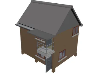 Wood House 3D Model