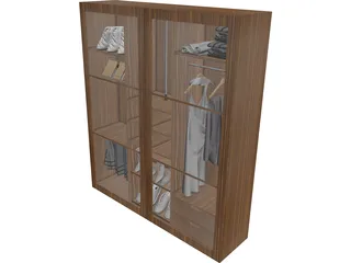 Closet with Furniture 3D Model