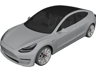 Tesla Model 3 3D Model (2024) - 3DCADBrowser