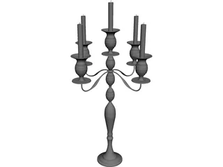 Candle Stick Classic 3D Model 3D Preview