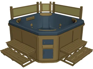 Outdoor Hot Tub Model 3D Model