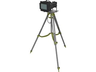 Old Fashion Camera On Tripod 3D Model