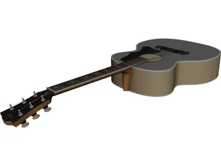 Guitar Acoustic Folk 3D Model 3D Preview