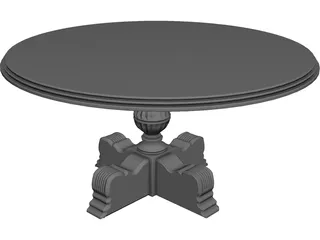 Carved Dining Table 3D Model
