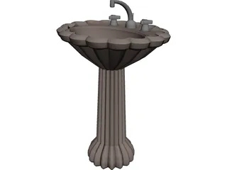 Pedestal Sink 3D Model