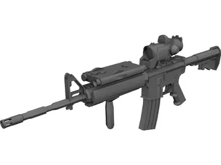 M4A1 Elcan 3D Model