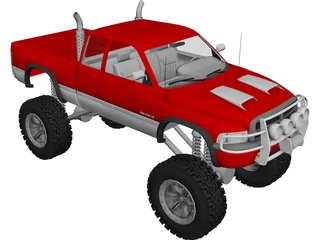 Dodge Ram Club Cab 4x4 3D Model