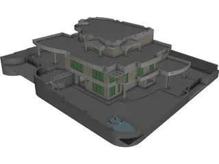 House 3 Story 3D Model