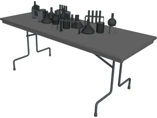 School Lab Table 3D Model