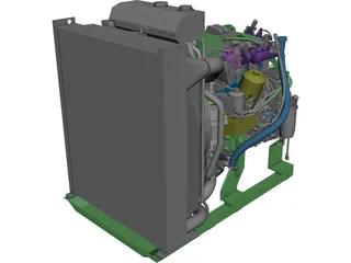 Volvo TAD570VE Engine CAD 3D Model