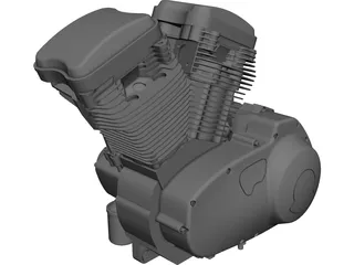 Buell XB9R Engine CAD 3D Model