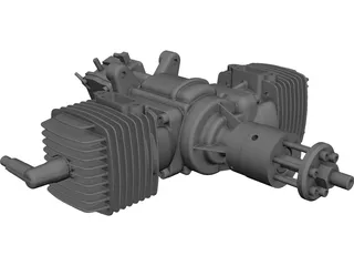 ZDZ 112cc Engine 3D Model