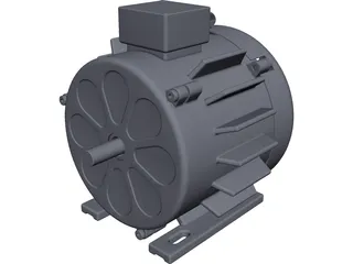 Asynchronous Electric AC Motor CAD 3D Model