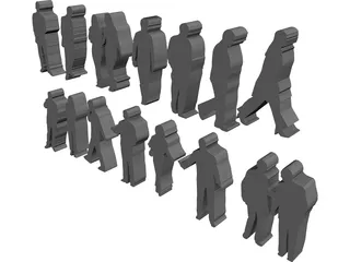 2D People for 3D Printer 3D Model