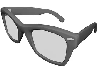 Rayban Type Glasses 3D Model