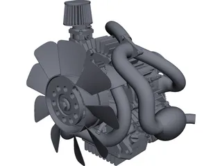 Two-Stroke Engine 3D Model