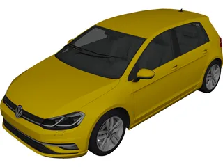 Volkswagen Golf (2017) 3D Model 3D Preview