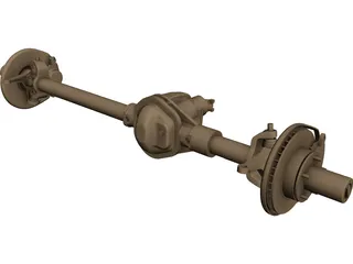 Ford High Pinion Dana 44 Front Axle CAD 3D Model