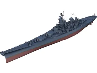 Iowa-class Battleship 3D Model