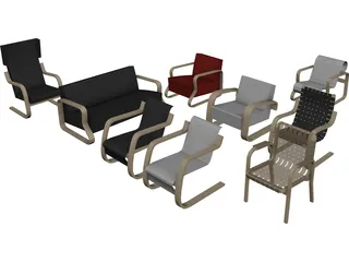 Armchair Collection 3D Model