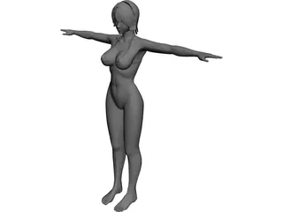 Beautiful Young Bikini Girl 3D Model 3D Preview