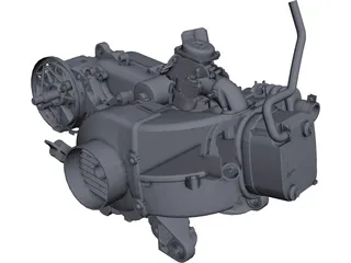Scooter Engine 100cc CAD 3D Model