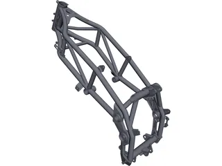 Enduro Motorcycle Frame CAD 3D Model