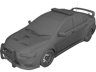 Mitsubishi Lancer Evolution X Police 3D Model